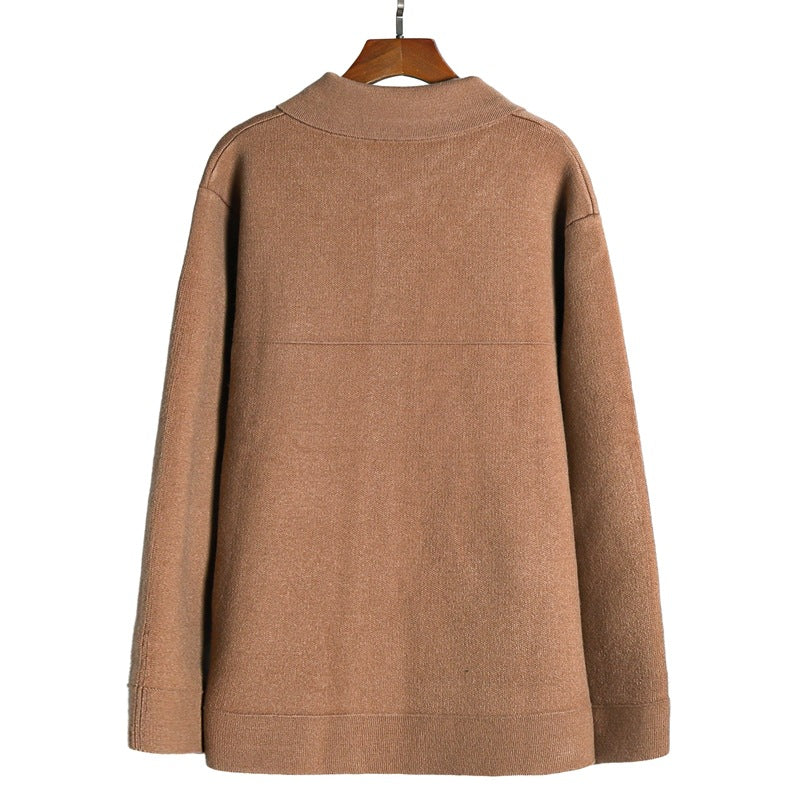 Men's Solid Color Cardigan Sweater Fashionable Jacket
