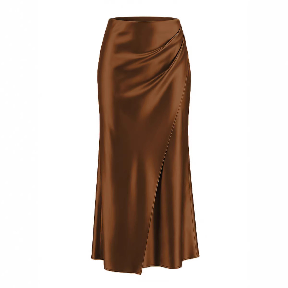 New Puffed Satin Skirt With Elastic Waist