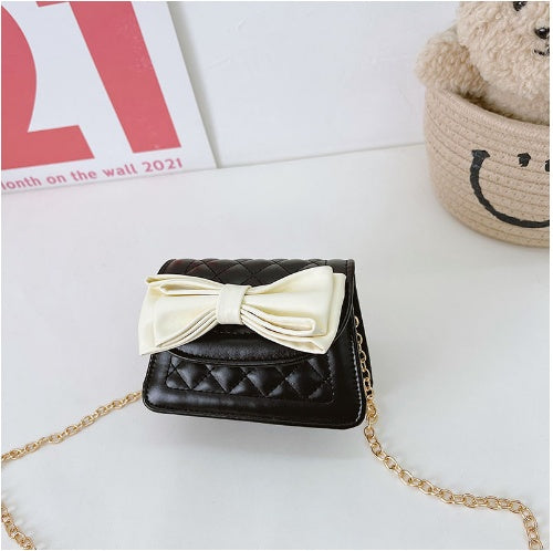 Children Bag PU Embroidery Thread Bow Small Fragrance