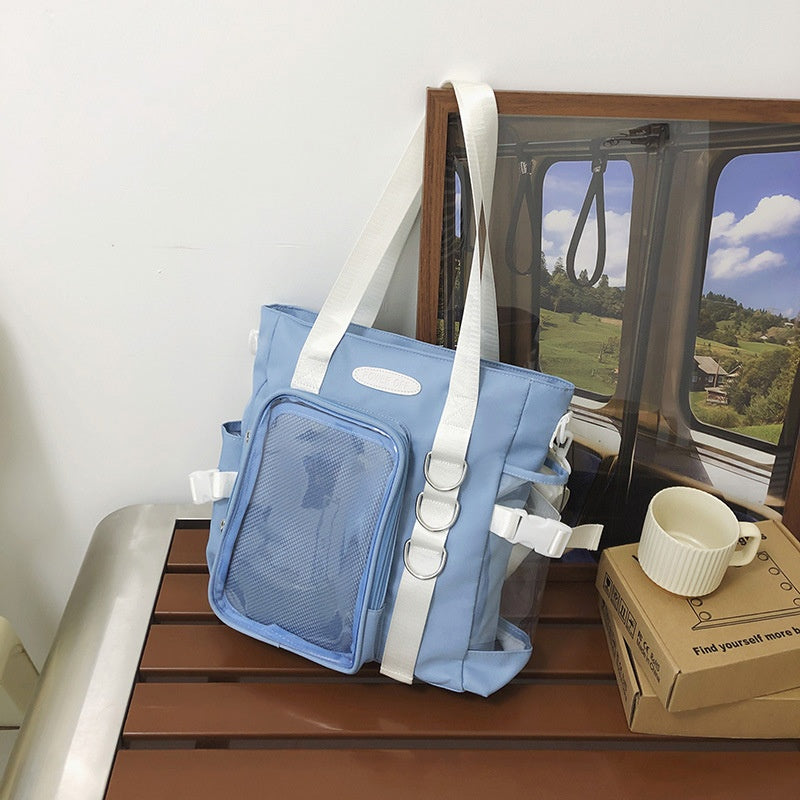 Japanese Minority Design Transparent College Style Fashion All-match Good-looking Large-capacity Crossbody Bag