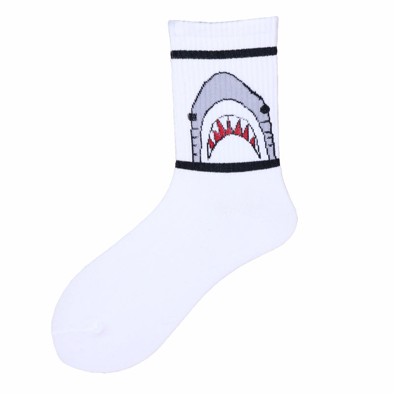Letter White Men's Long Socks