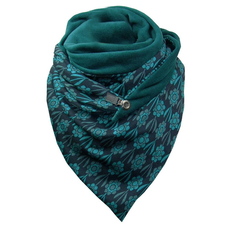 Padded Warm Shawl Printed Bib Scarf