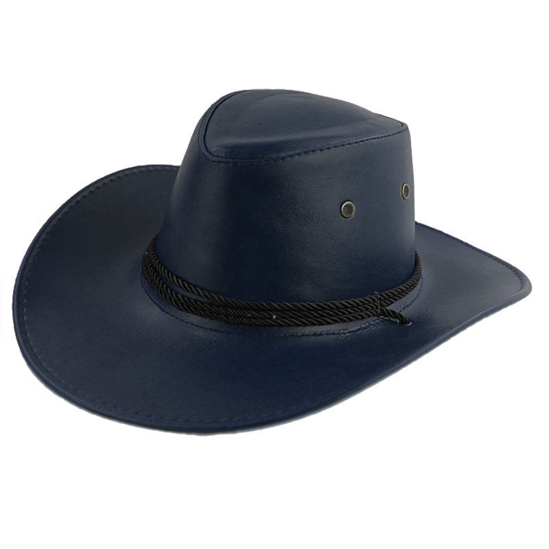 Western Denim Male Hat Double-sided Suede Sun Hat Female Horse Riding Hat