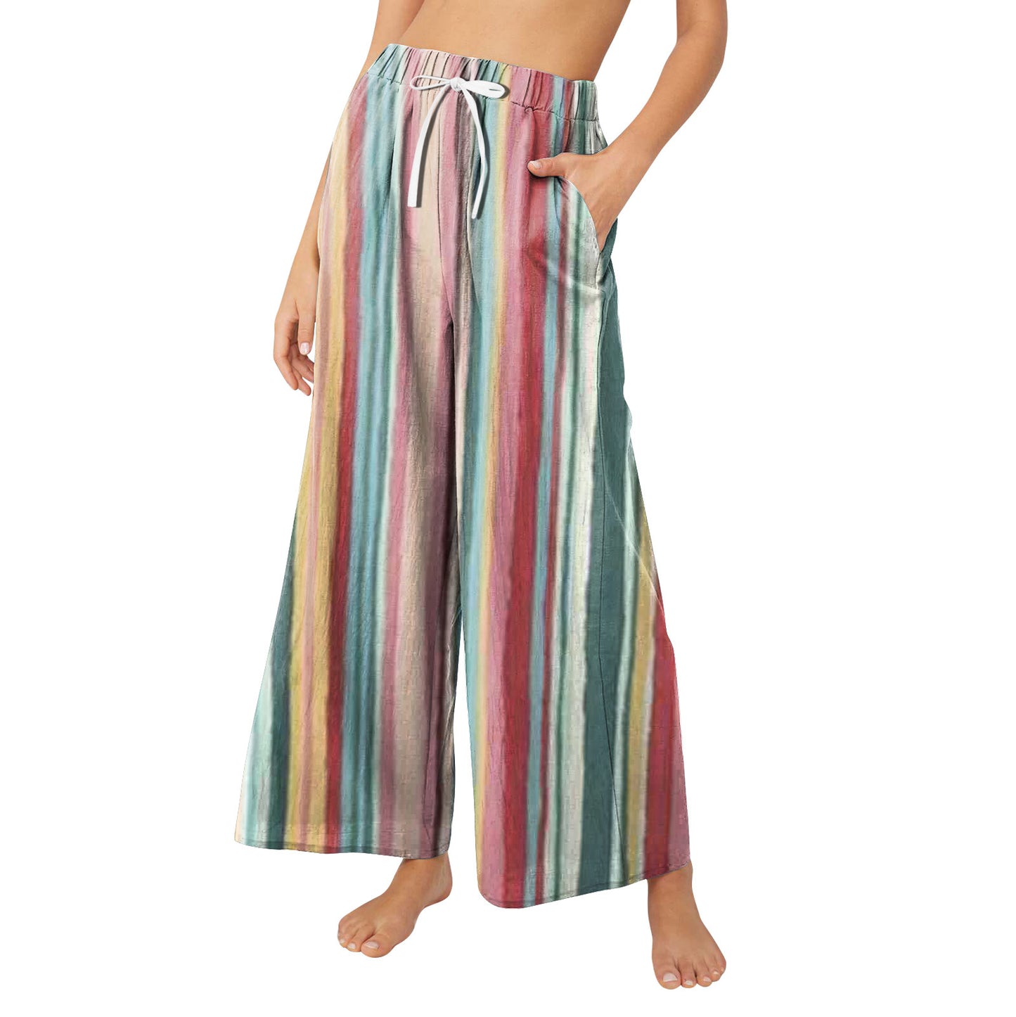 Fashion Loose Striped Printed Casual Pants