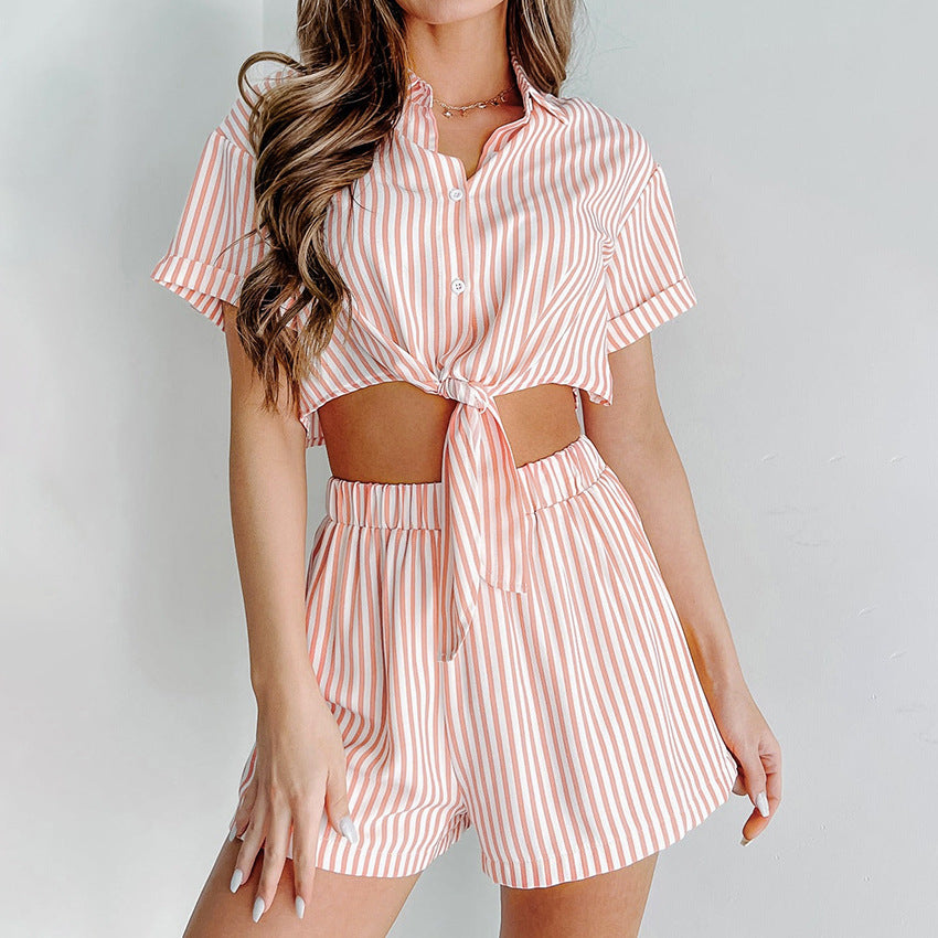 Fashionable Breathable Lightweight Loose-fitting Womens Two-piece Pajama Set