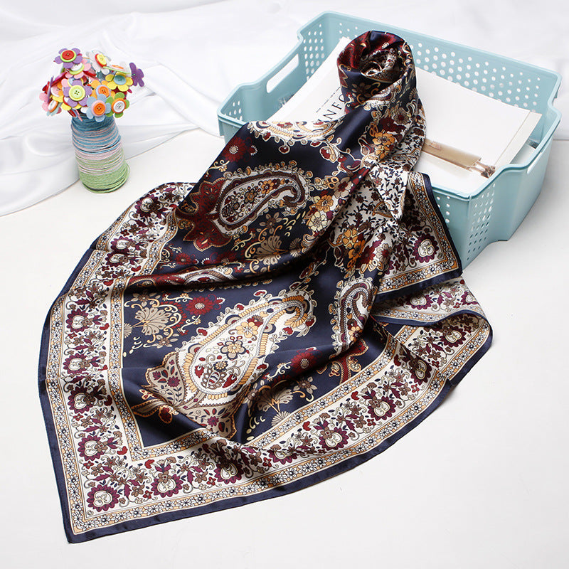 Artificial Silk Small Square Towel Chinese Style