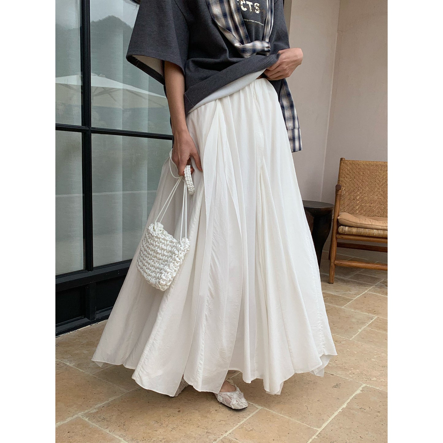 Irregular Patchwork Maxi Skirt Women