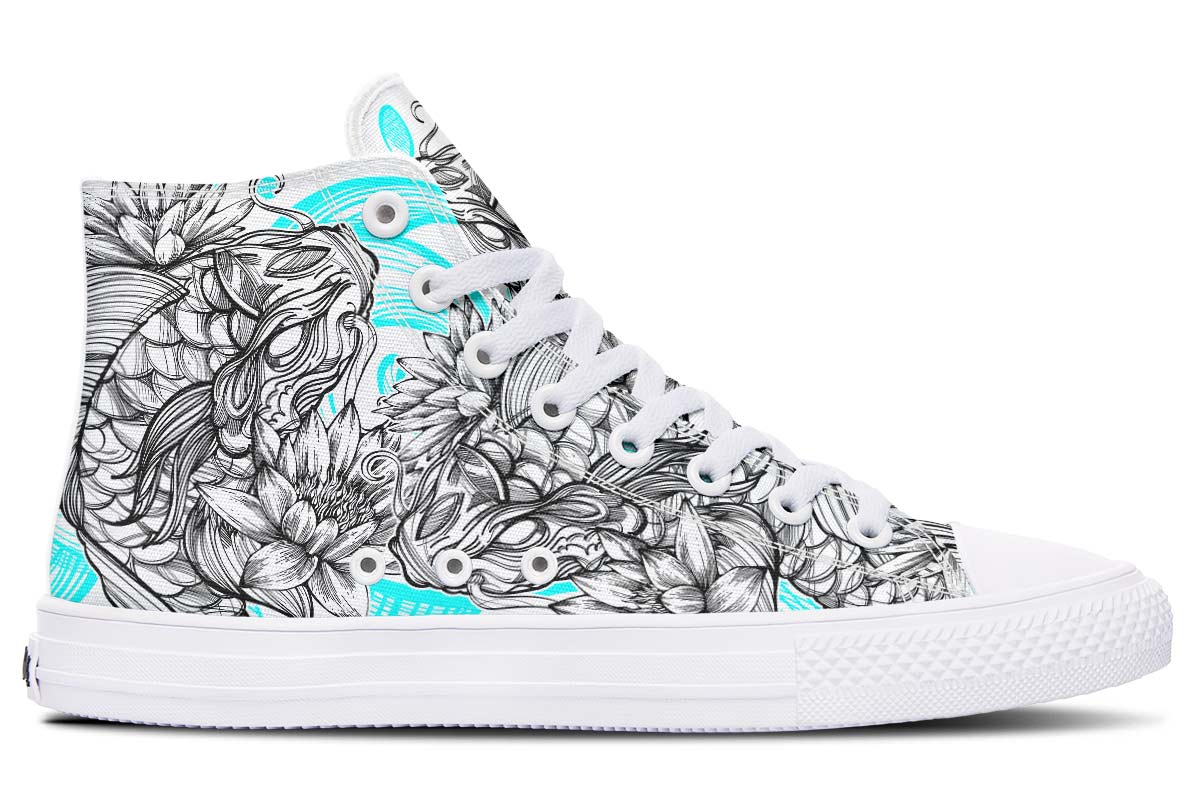 Men's And Women's Fashion Color Printing High-top Canvas Shoes