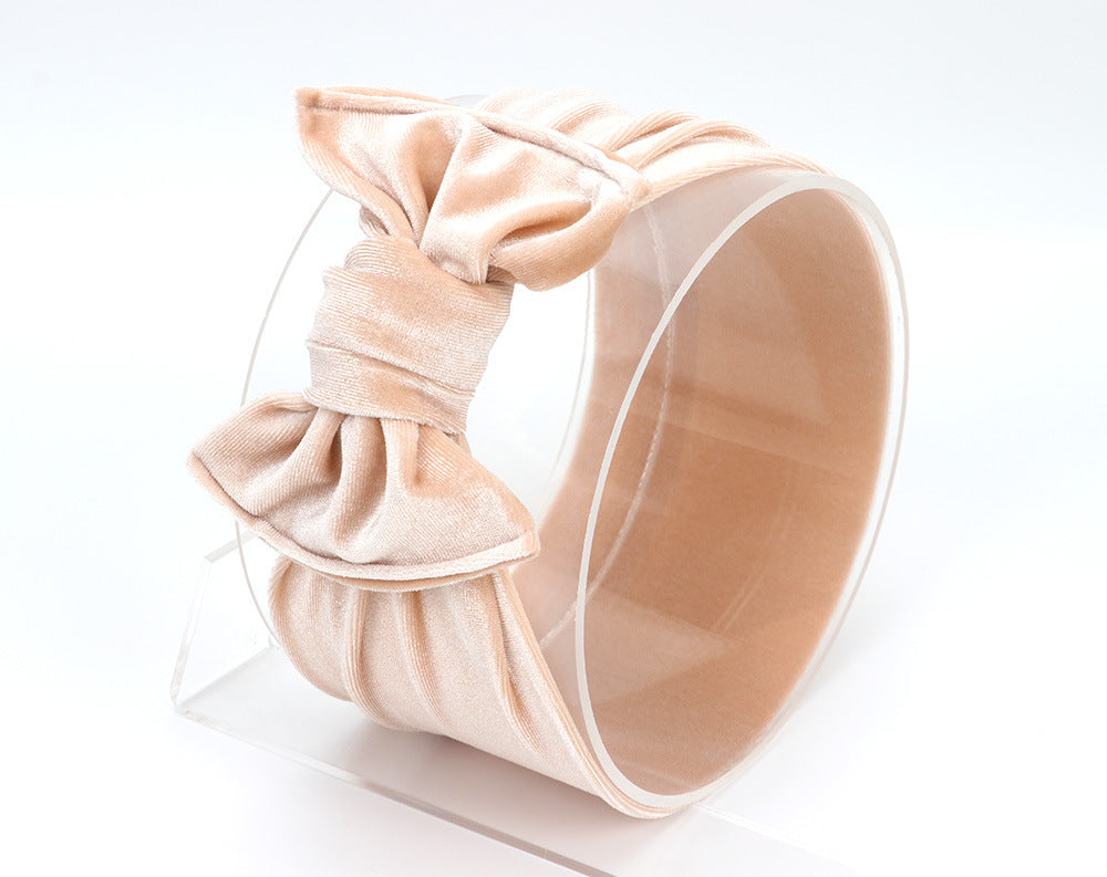 Baby Lace-up Gold Velvet Fat Bow Hair Band