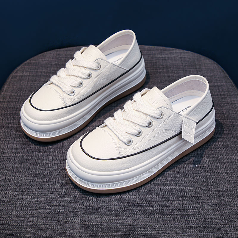 Simple And Versatile Casual Thick Soled Canvas Shoes For Women