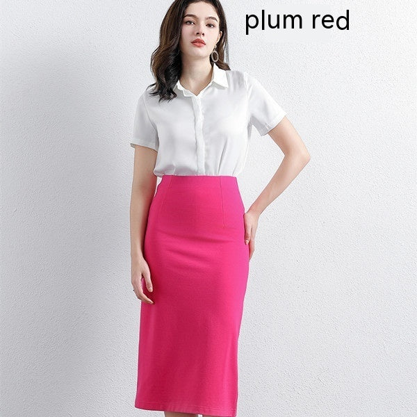 Black A- Line Skirt High Waist Slimming Knitted