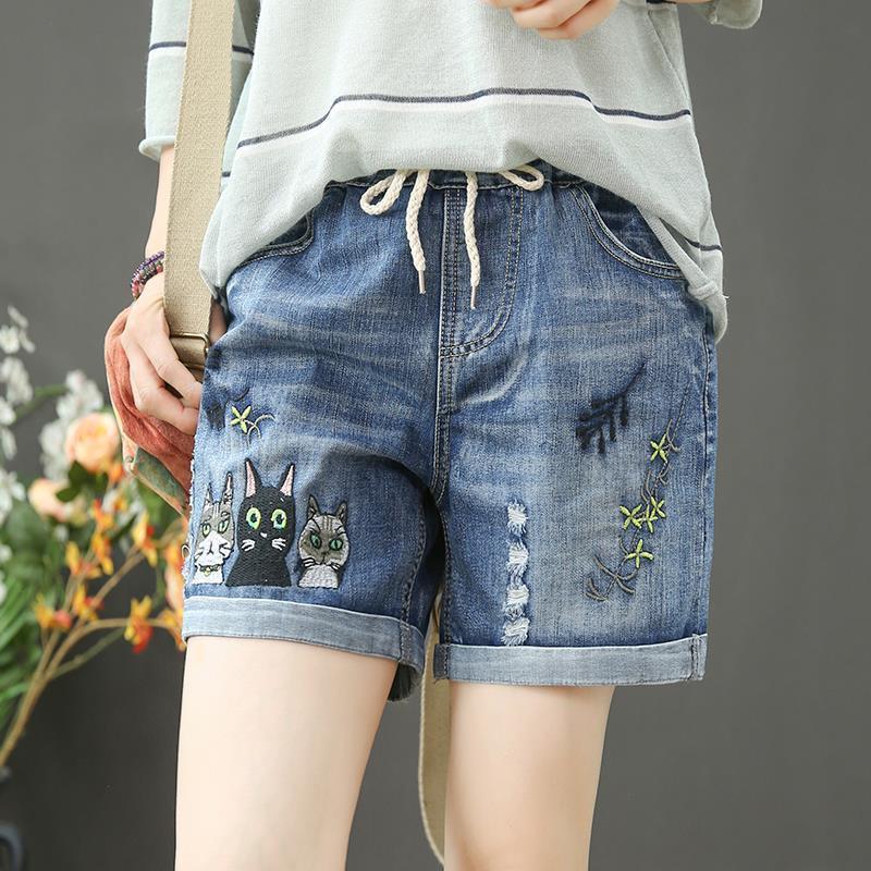Tube Loose Casual Retro Curled Embroidery
