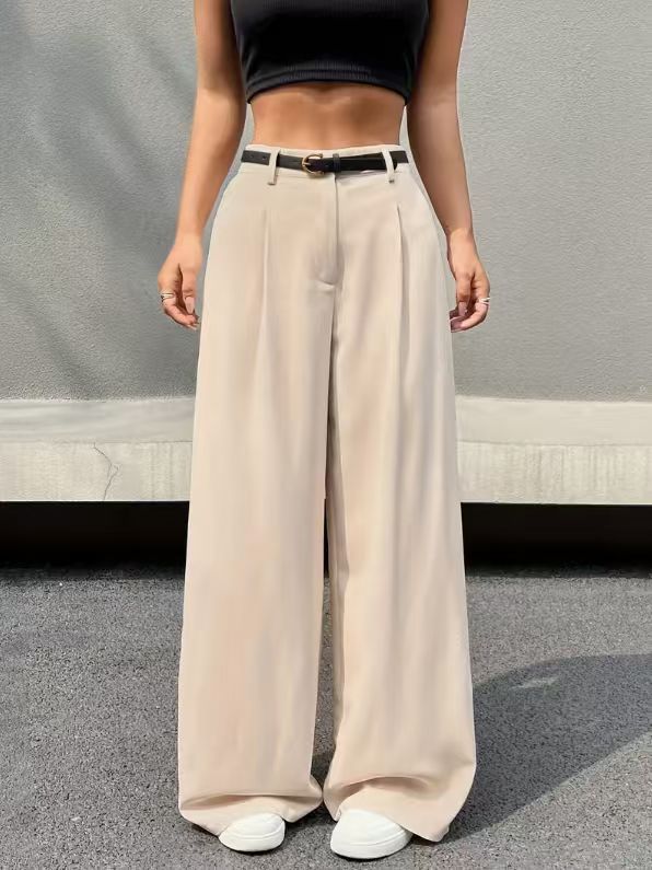 Wide-leg Pants That Can Be Paired With A Belt
