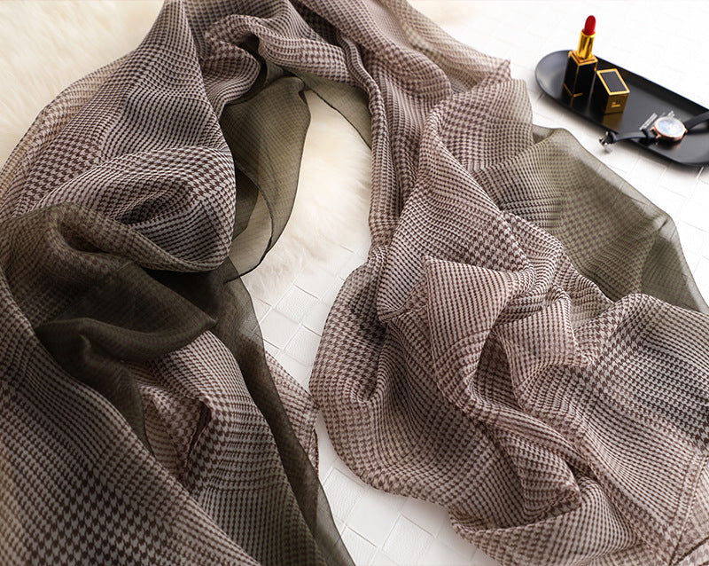 Fashion Women's Houndstooth Long Sun Shawl Scarf