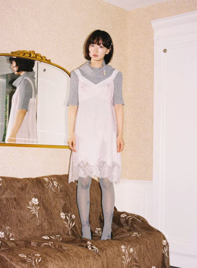 Floral Silk Stockings Slimming Thin Pantyhose