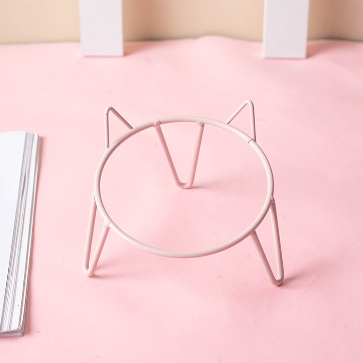 Ceramic Pet Bowl High Foot Neck Protection Snacks Anti-black Chin Oblique Mouth