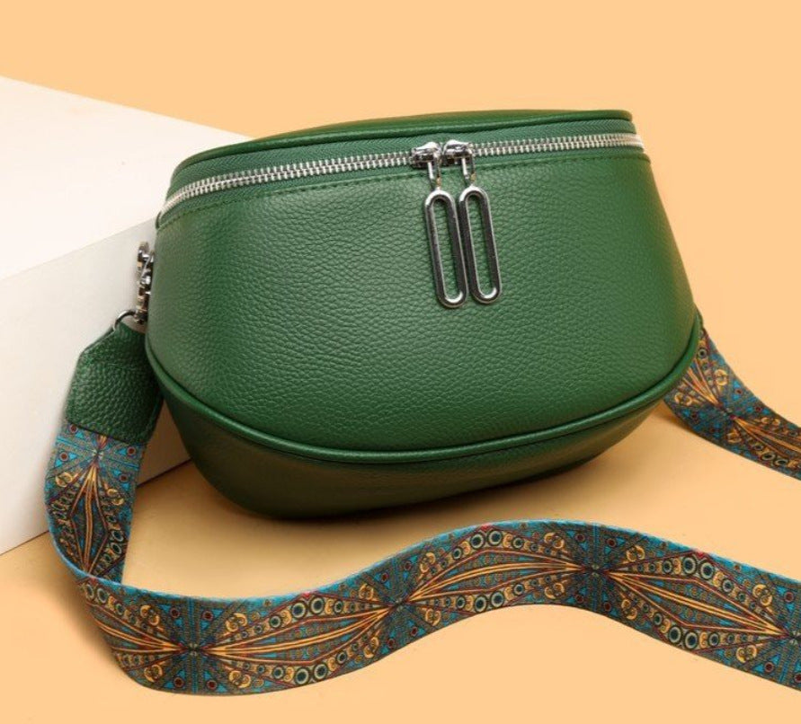 First Layer Cowhide Waist Bag Retro Shoulder Strap