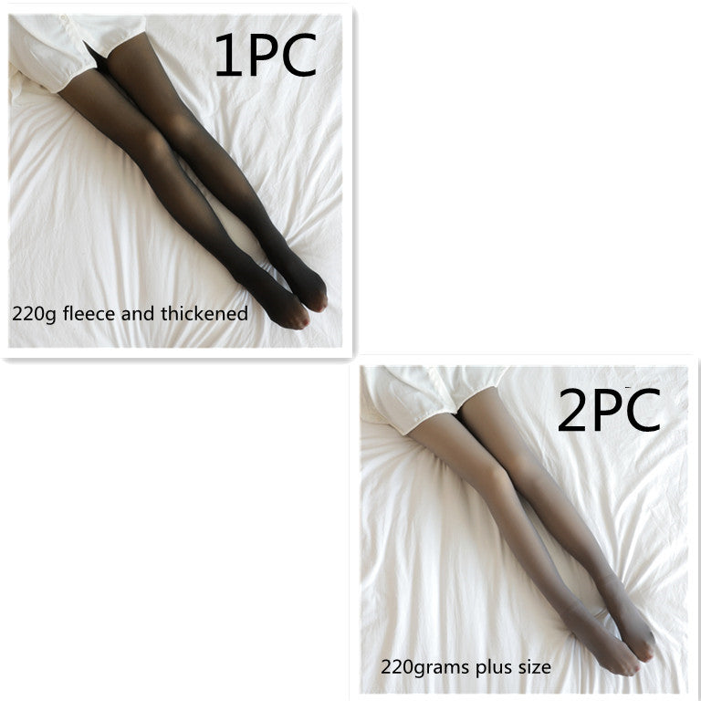 Fake Translucent Plus Size Leggings Fleece Lined Tights Fall And Winter Warm Fleece Pantyhose Women Fleece Lined Pantyhose Thermal Winter Tights