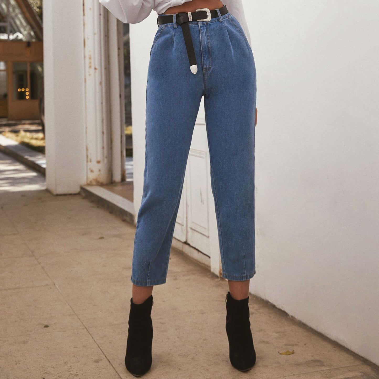 waist Ladies Denim Trousers