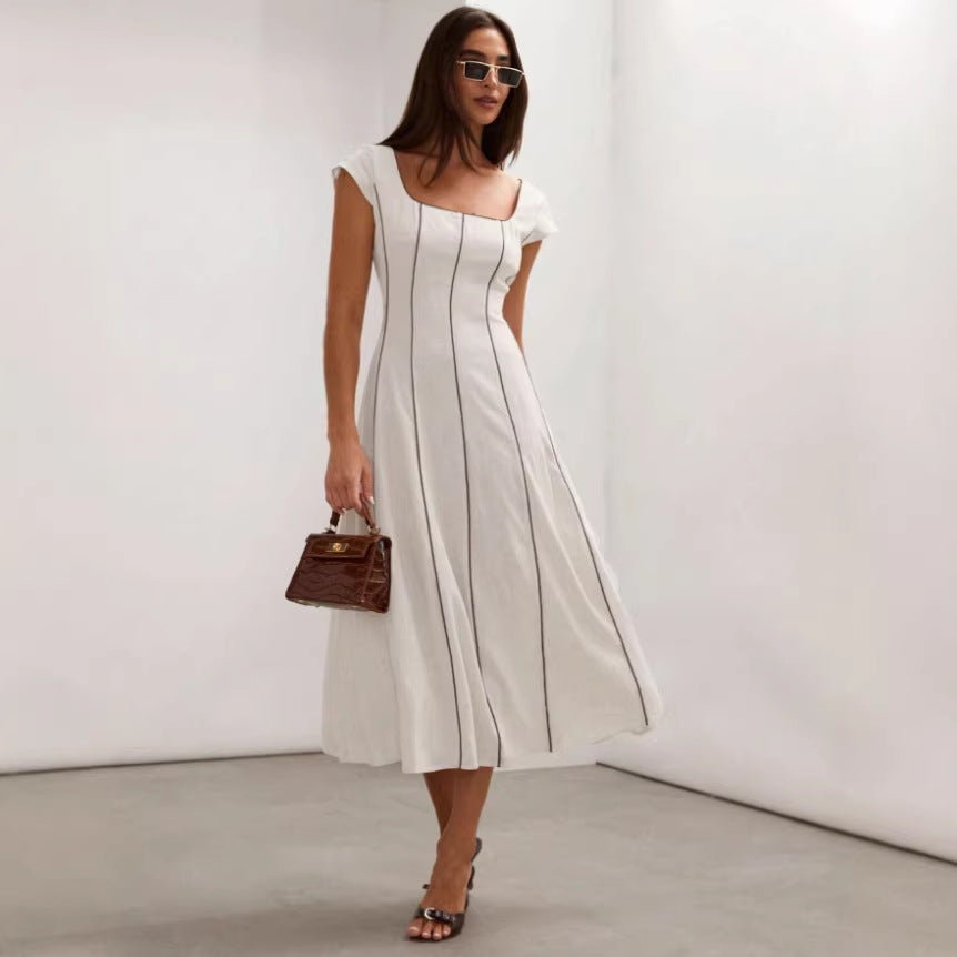 Women's Fashionable Printed Sexy Backless Slip Dress