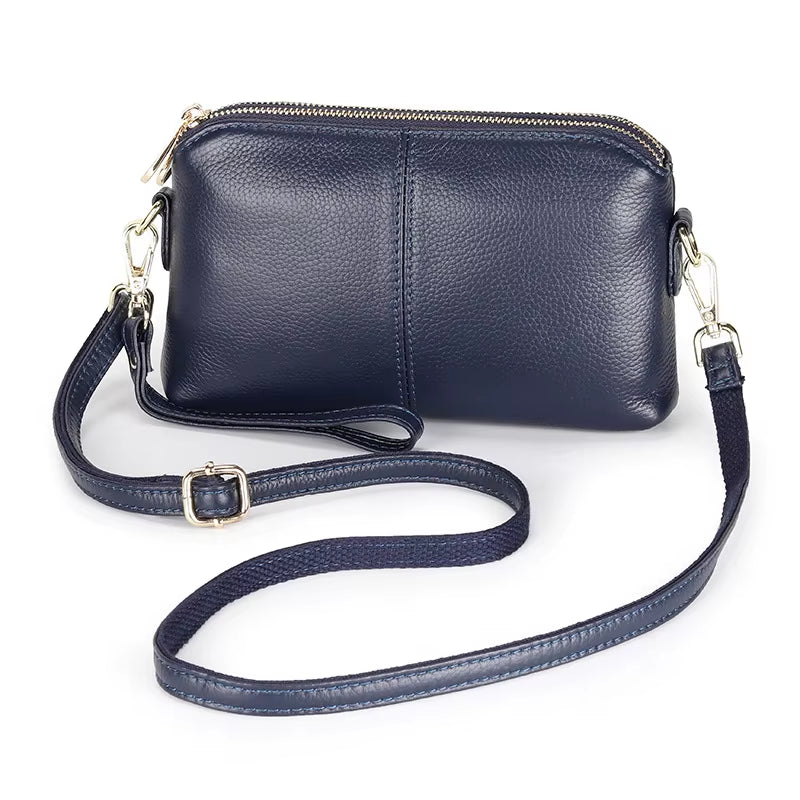 2024 Women's Genuine Leather Shoulder Bags - High-Quality Cow Leather Messenger, Clutch, and Crossbody Bags