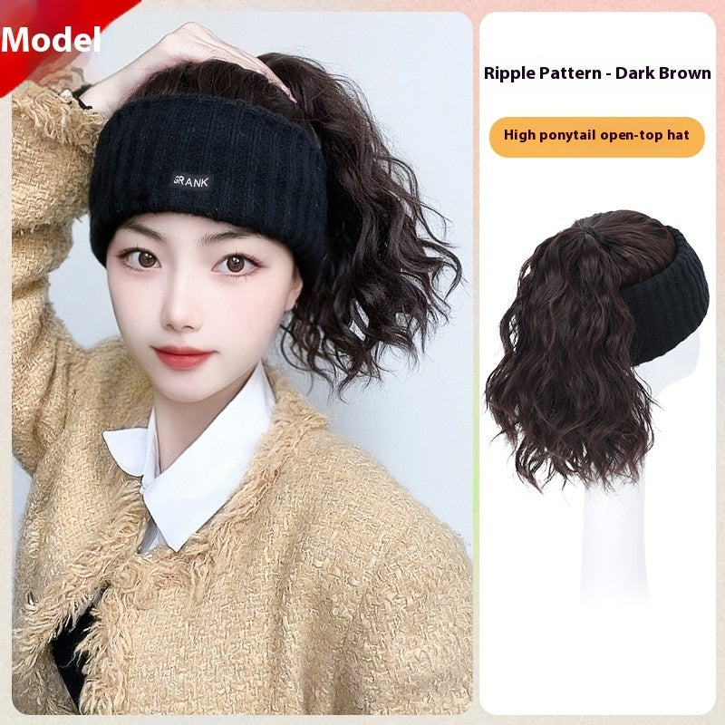 Wig Hat Integrated Women's Fashion Autumn And Winter Hair Band