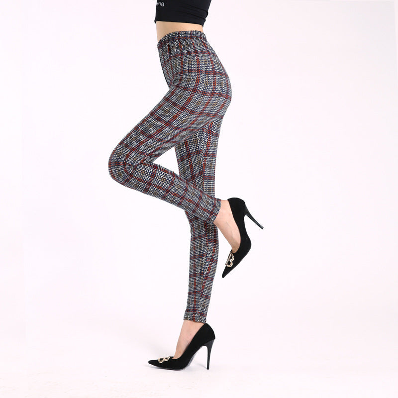 Autumn Underwear Leggings Stretch Printed High-waisted Trousers