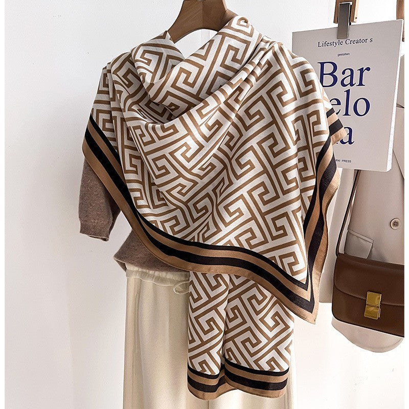 Color Matching Fashion Scarf Scarf Thin Warm Scarf Talma