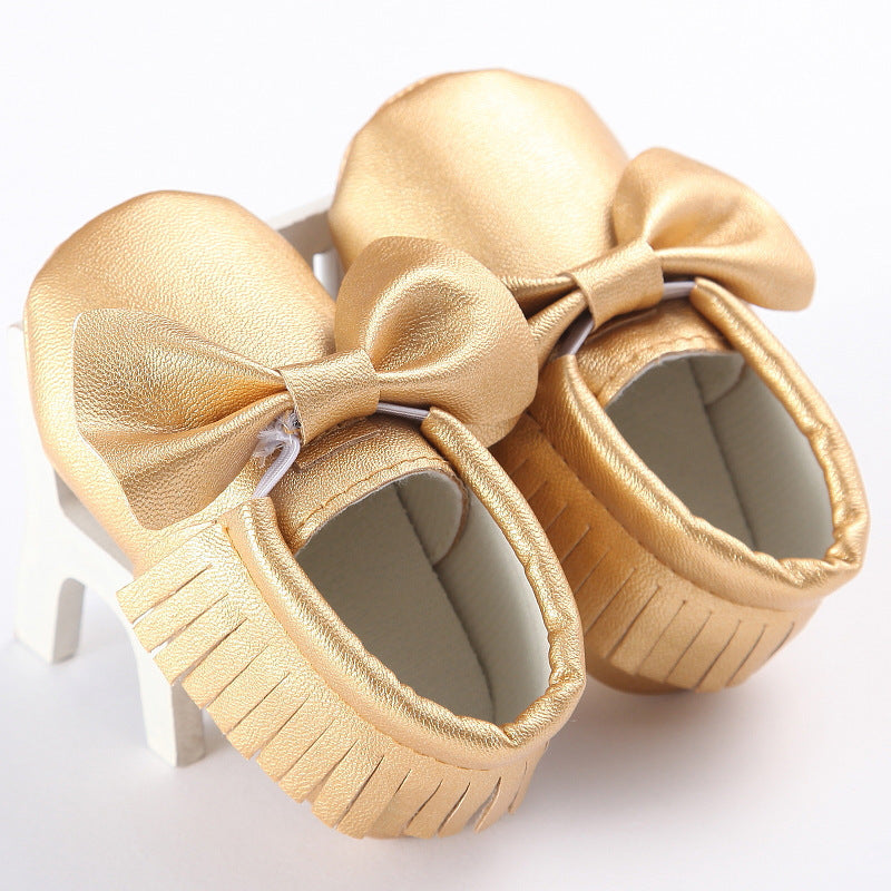 Spring And Autumn New 0-1 Years Old Boys And Girls Baby Shoes Tassel Pu Bottom Non-slip Casual Baby Shoes