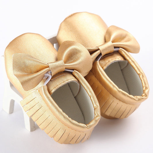 Spring And Autumn New 0-1 Years Old Boys And Girls Baby Shoes Tassel Pu Bottom Non-slip Casual Baby Shoes