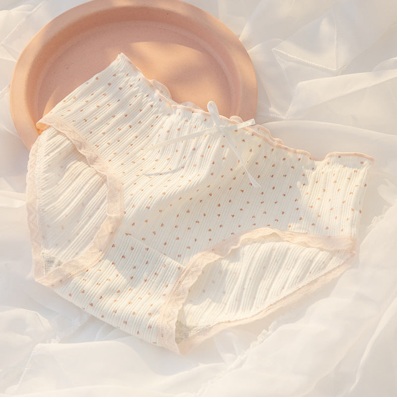 Ins Style Cotton Girls Panties Sweet Lace Bow