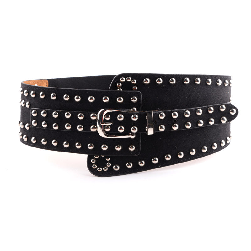 Personalized Rivet Punk Ladies With Elastic Wide Waistband Fashion Belt