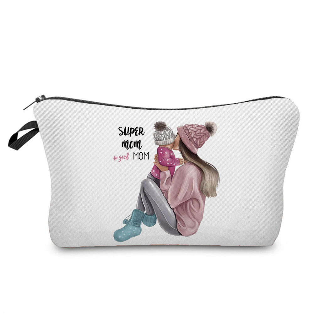 Mother And Daughter Printed Cosmetic Bag Storage And Portable