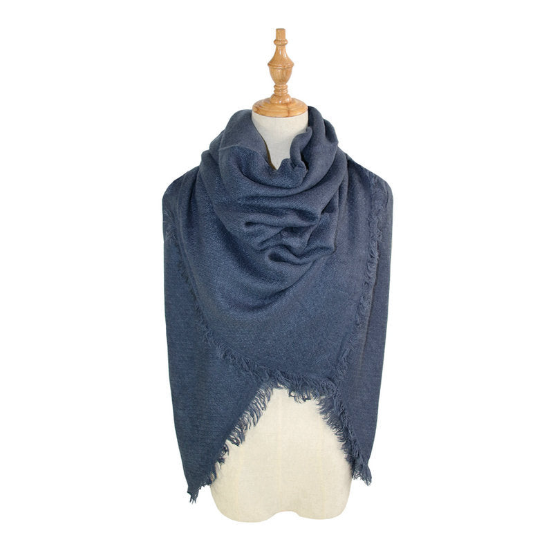 Faux Cashmere Oversized Solid Scarf