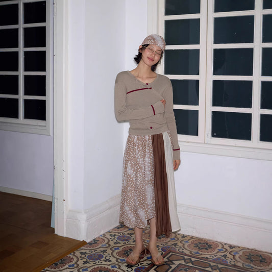 Irregularly Dyed Chiffon Patchwork Skirt For Women