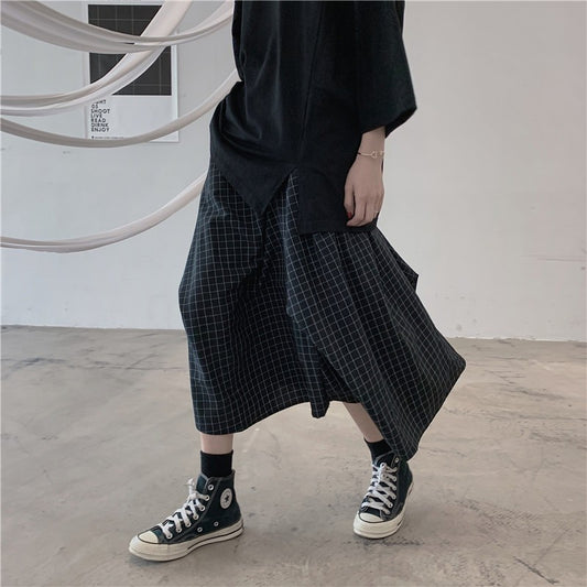 Design Plaid Women Summer Mid-length A- Line Skirt