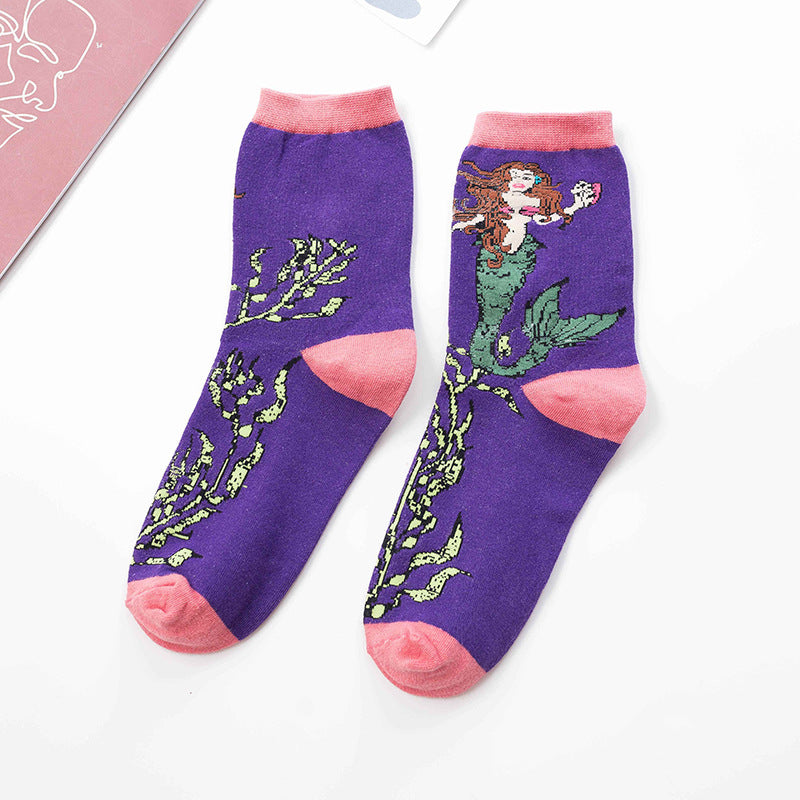 Women's Characteristic Animal Pattern Mid Tube Sports Stockings