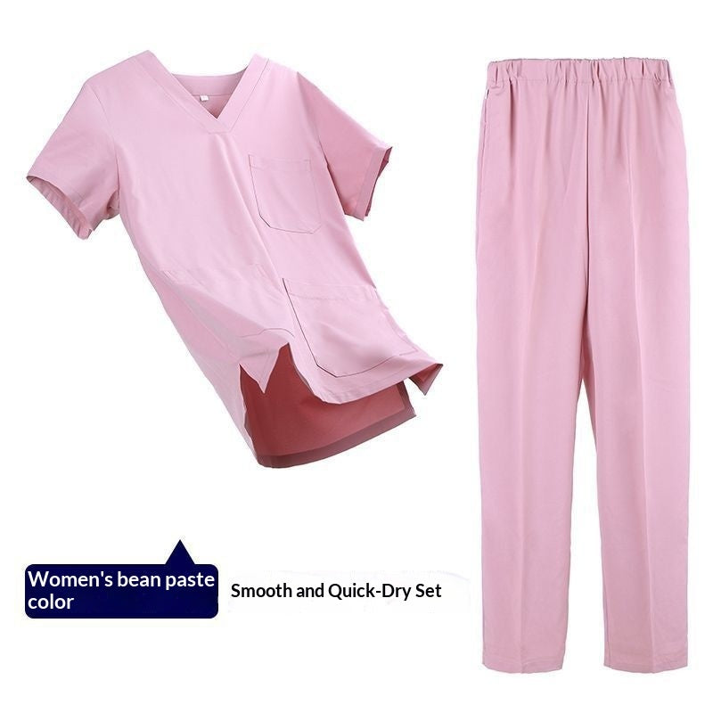 Womens Elastic Short Sleeve Surgical Gown For The Operating Room