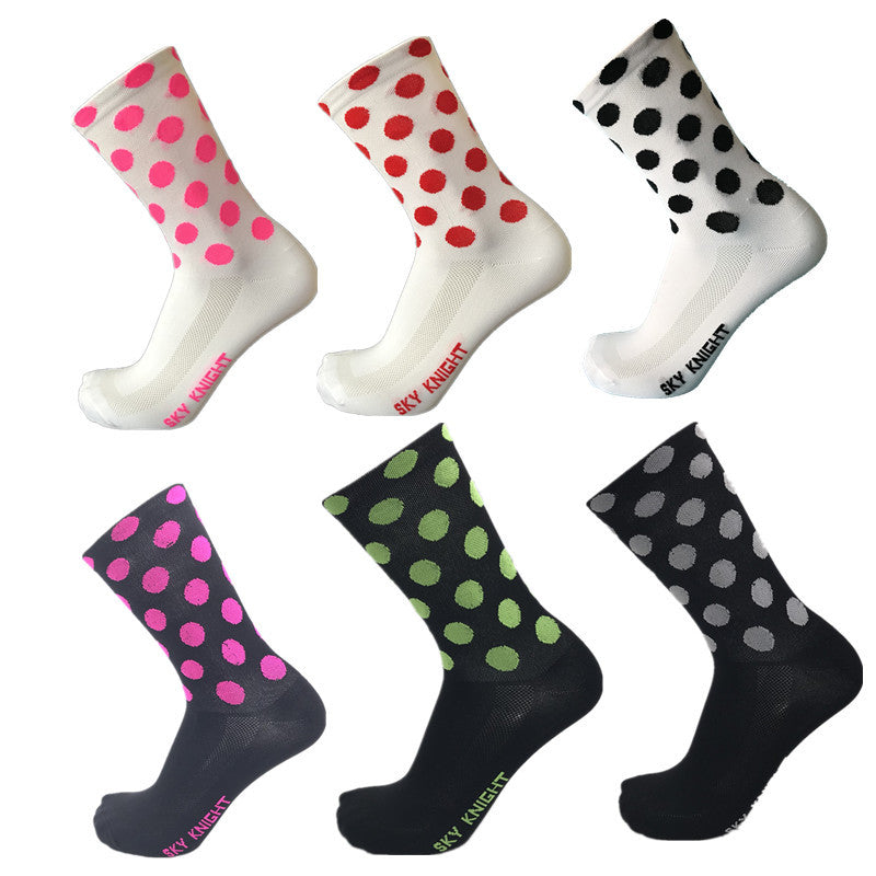 Outdoor Sports Pure Round Wave Point Cycling Socks