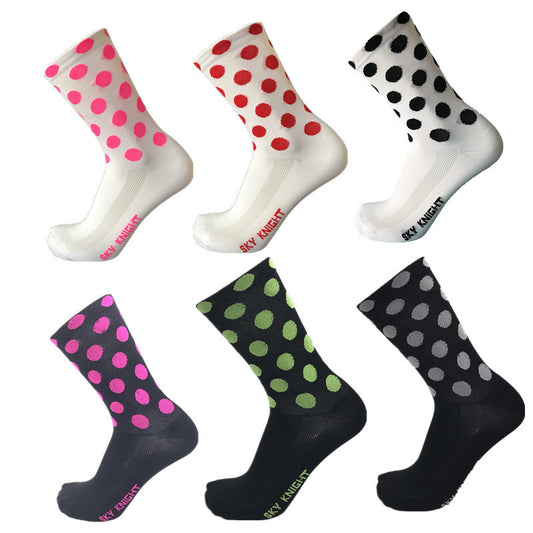Outdoor Sports Pure Round Wave Point Cycling Socks
