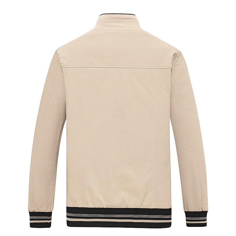 Cotton Wash Jacket Stand Collar Casual Men's Coat