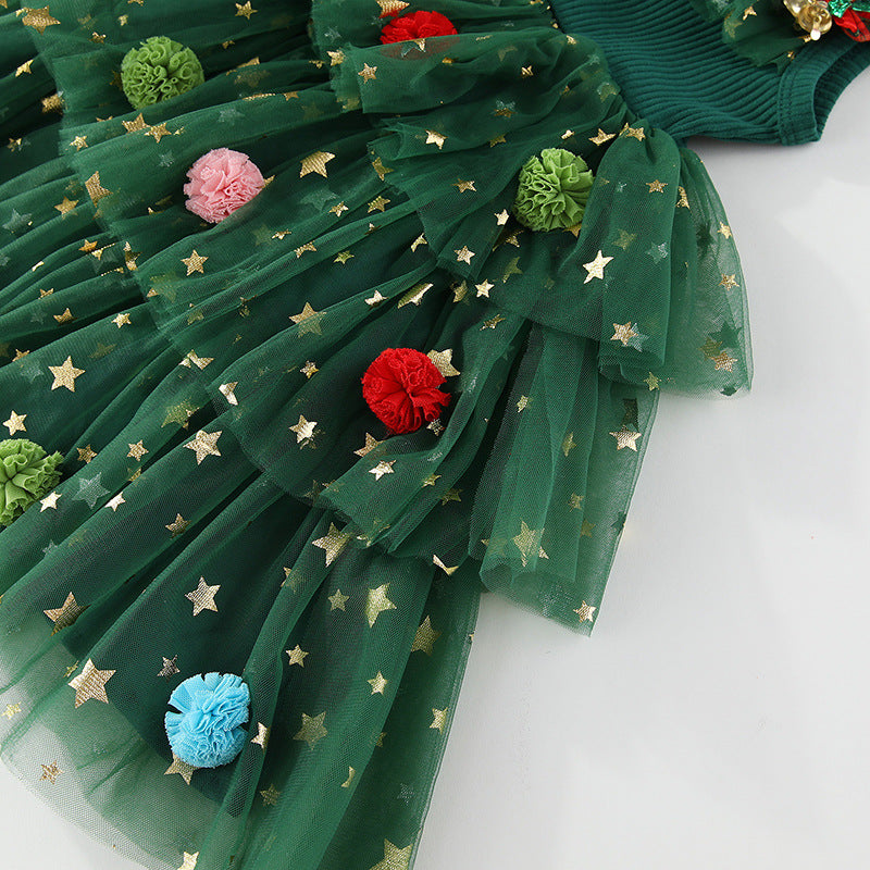 Christmas Holiday Dress Girl Christmas Dress Mesh Skirt Christmas Skirt