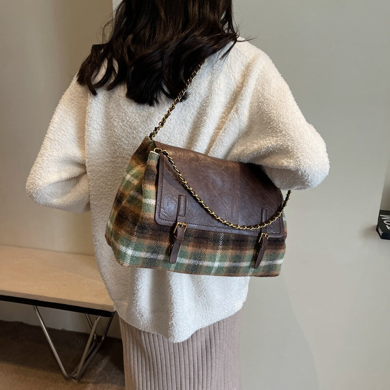 Fashion Check Pattren All-match Tote Bag