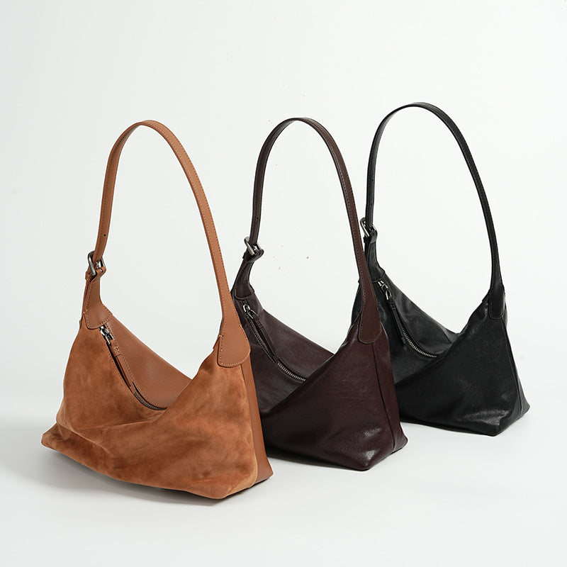Casual Leather Commuter Shoulder Dumpling Bag
