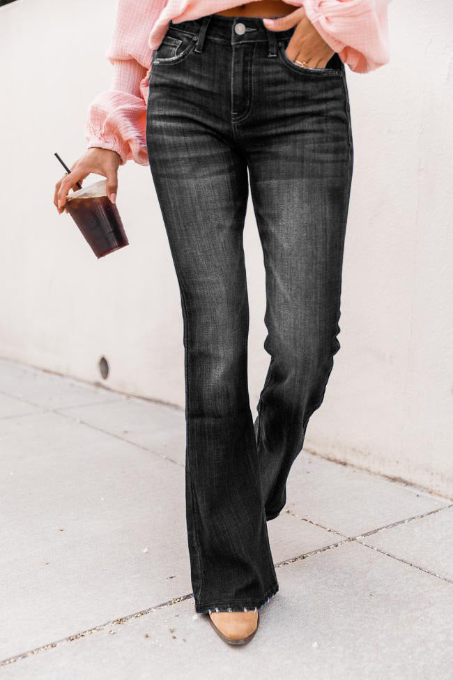 European And American High Waist Stretch Flared Pants