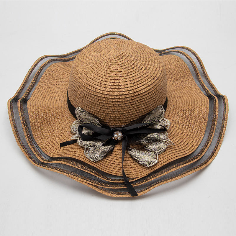 Summer Beach Straw Hat Korean Style All-match Lace