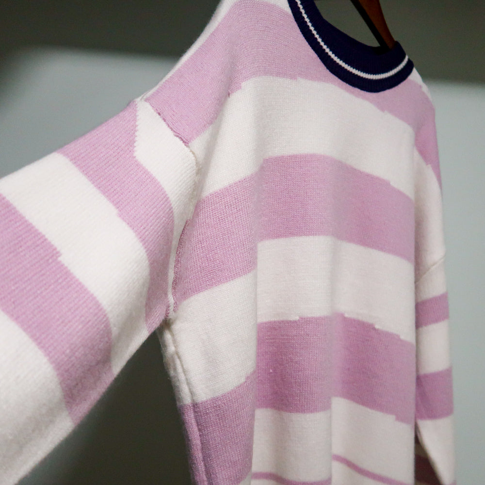 Loose Men's And Women's Irregular Striped Sweater