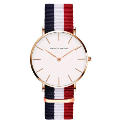ladies simple watch waterproof Korean white belt student watch 36mm