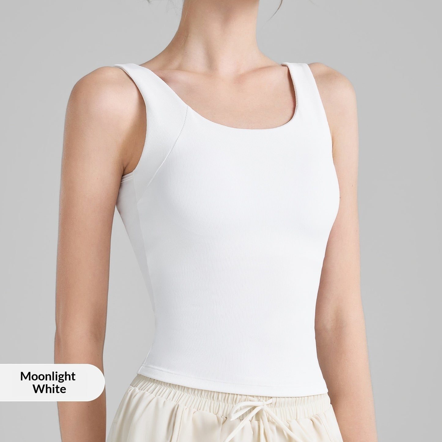 Fixed Cup U-neck High-intensity Thread Sports Vest