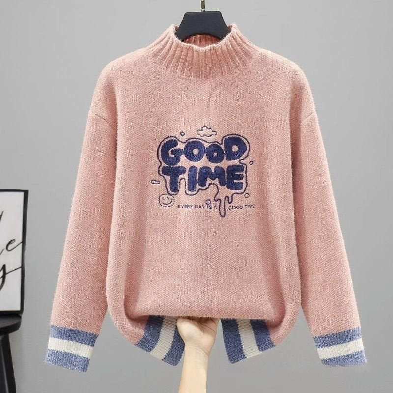 Sweater Inner Girl Winter Fleece-lined Thickened